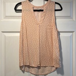 Large light pink polka dot tank blouse